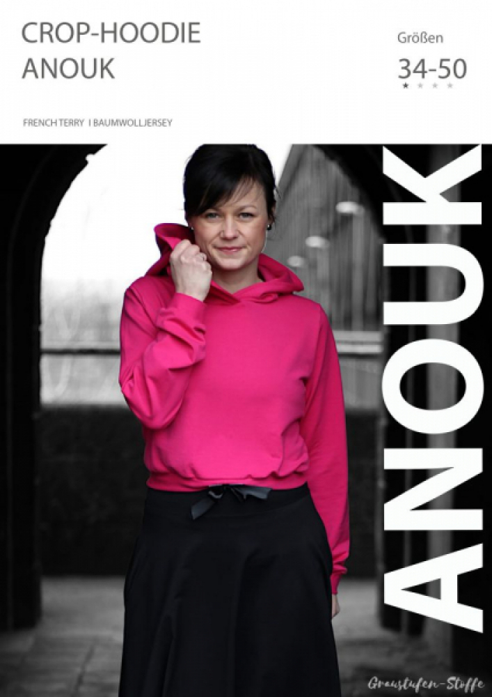 Crop-Hoodie ANOUK, Ebook und Schnittmuster, Größe 34-50
